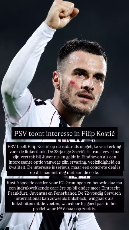 PSV Filip Kostichga qiziqish bildirmoqda