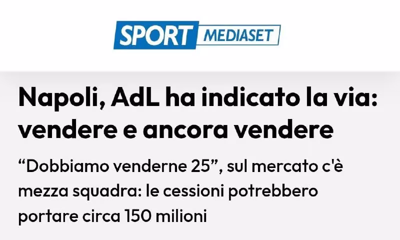 «Napoli»: sotish va yana sotish!