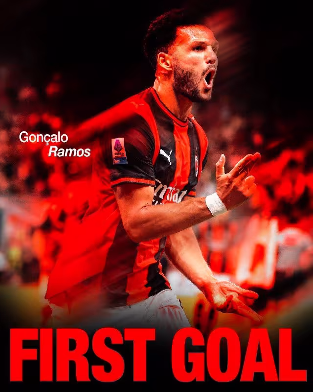 Gonsalu Ramos «Milan» safidagi ilk golini urdi