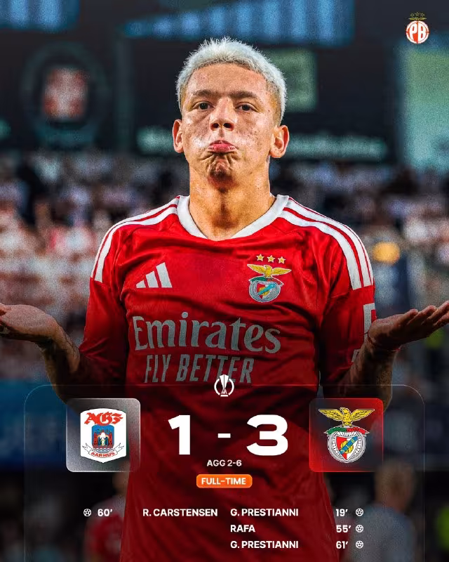 AGF 1:3 Benfica: Lissabonliklar Yevropa Ligasi guruh bosqichida