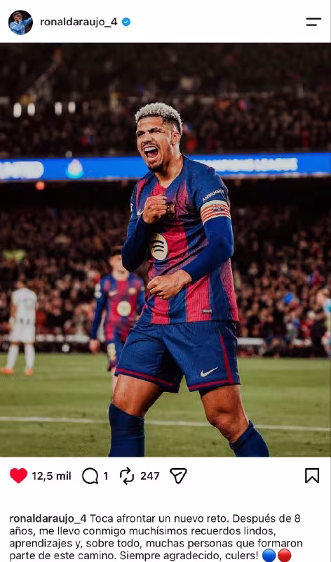 Ronald Arauxo «Barselona» bilan xayrlashdi