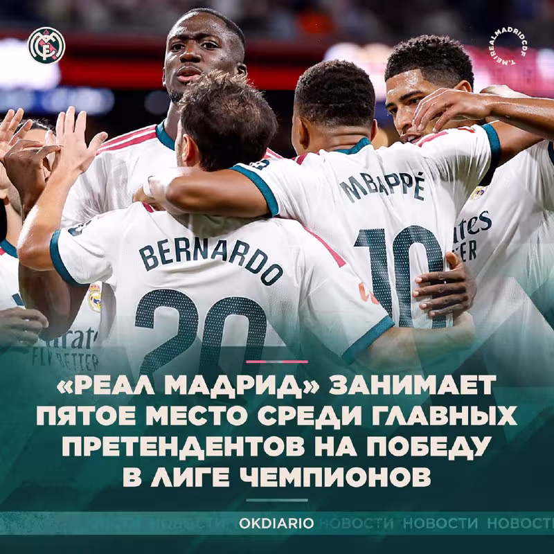 OkDiario: Real Madridning Chempionlar ligasidagi g'alaba qozonish imkoniyatlari baholandi