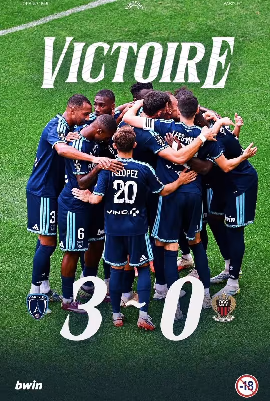 Paris FC 3:0 Nice: Parijliklar ishonchli g'alabaga erishdi