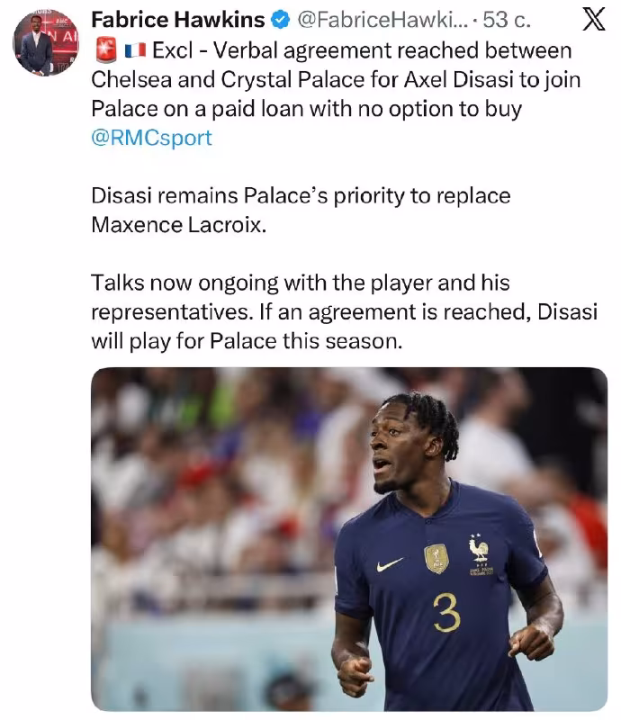 Aksel Disasi "Kristal Pelas"ga o'tishi mumkin