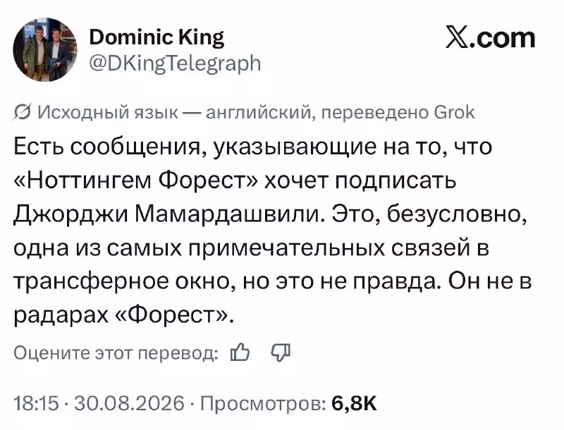 Giorgi Mamardashvili transferi haqidagi mish-mishlar rad etildi