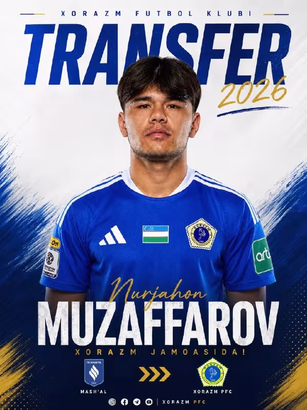 Nurjahon Muzaffarov «Xorazm» futbolchisiga aylandi