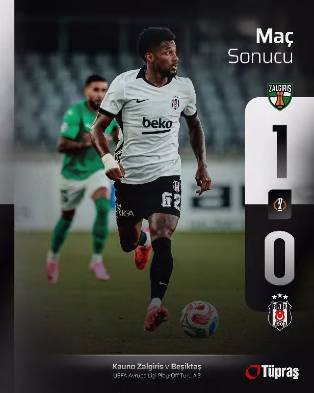 Besiktas Yevropa Ligasi umumiy bosqichiga yo'l oldi