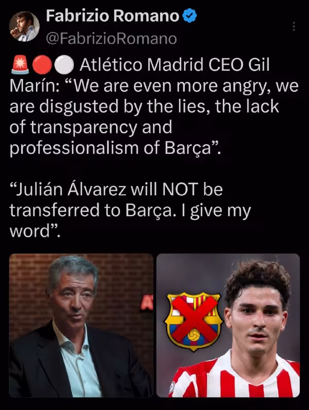 Migel Anxel Xil Marin: Xulian Alvares «Barselona»ga o'tmaydi