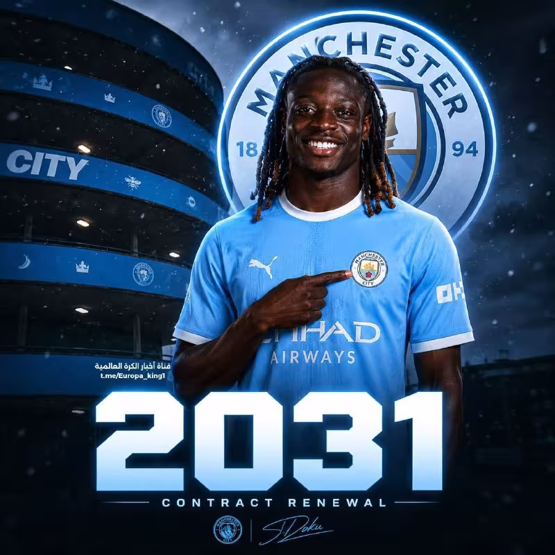 Jeremi Doku «Manchester Siti» bilan shartnomasini uzaytirdi