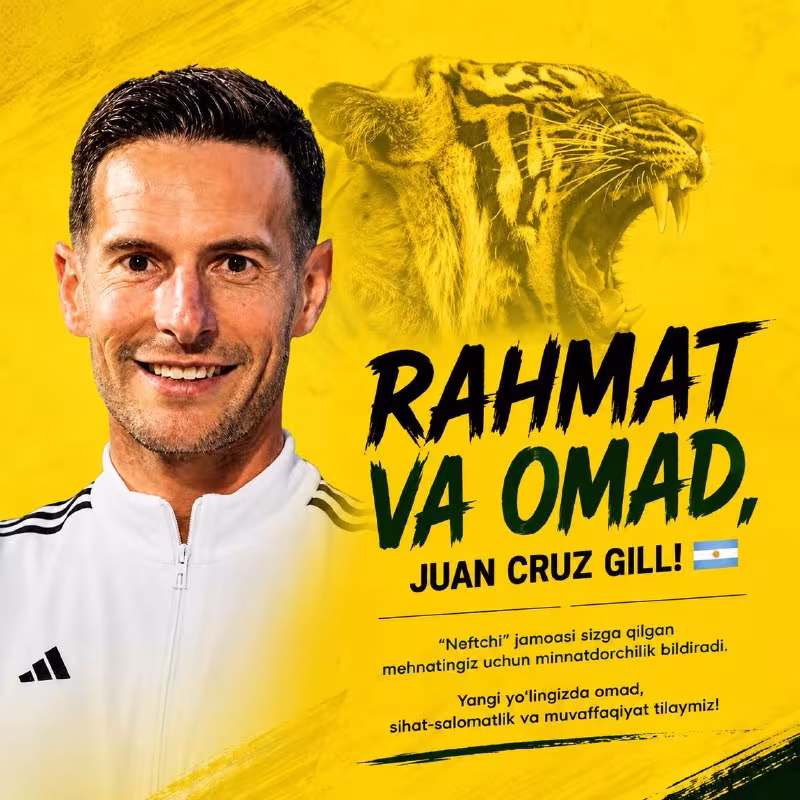 Xuan Krus Gil Neftchi murabbiylar shtabini tark etdi