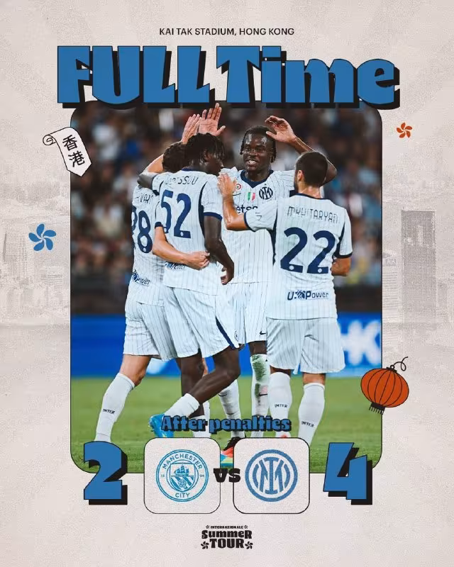Inter o'rtoqlik o'yinida Manchester City'ni mag'lub etdi