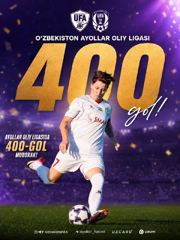 Lyudmila Karachik O'zbekiston Oliy ligasida 400-golini urdi