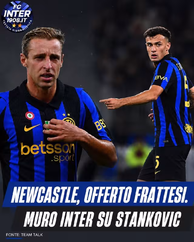 Davide Frattezi «Nyukasl»ga taklif qilindi, «Inter» esa Stankovichni qo'yib yubormoqchi emas