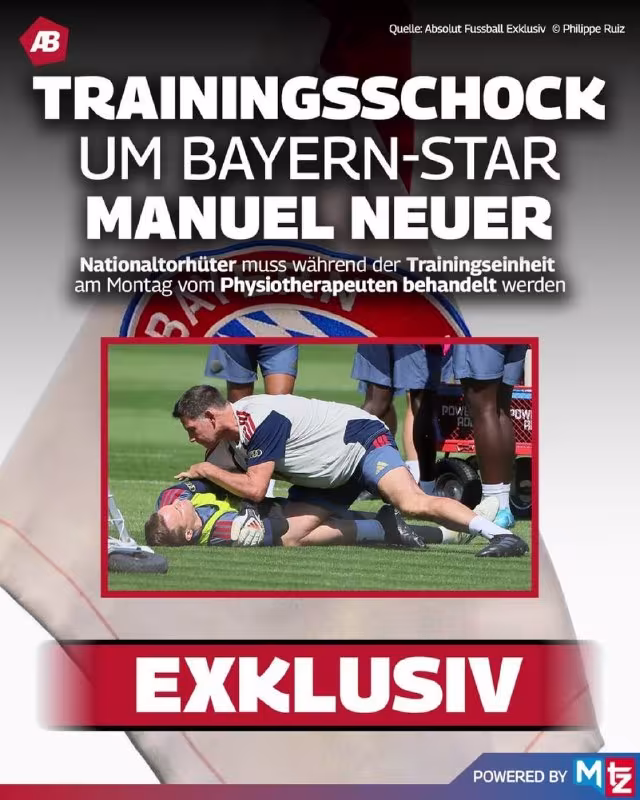 Manuel Neuer mashg'ulotda jarohat oldi
