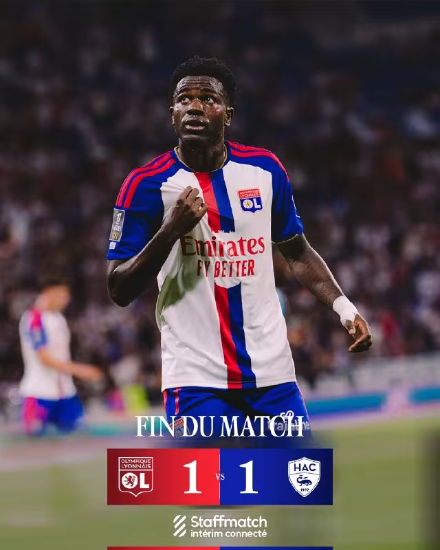 Lyon 1:1 Le Havre: Jamoalar ochko bo'lishib oldi