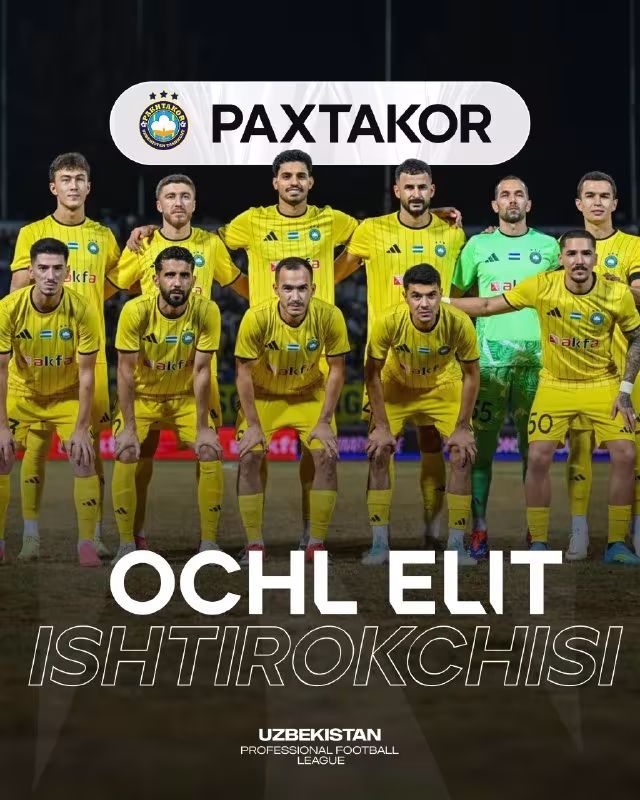 Paxtakor OFK Chempionlar ligasi Elit guruh bosqichida ishtirok etadi