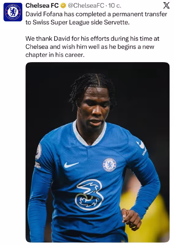 David Datro Fofana «Servett»ga o'tdi