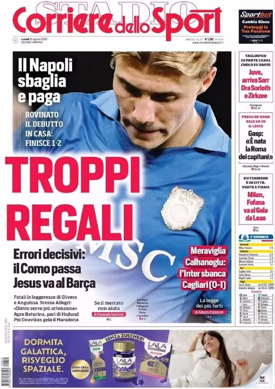 Napoli va Komo o'rtasidagi bahs tahlili