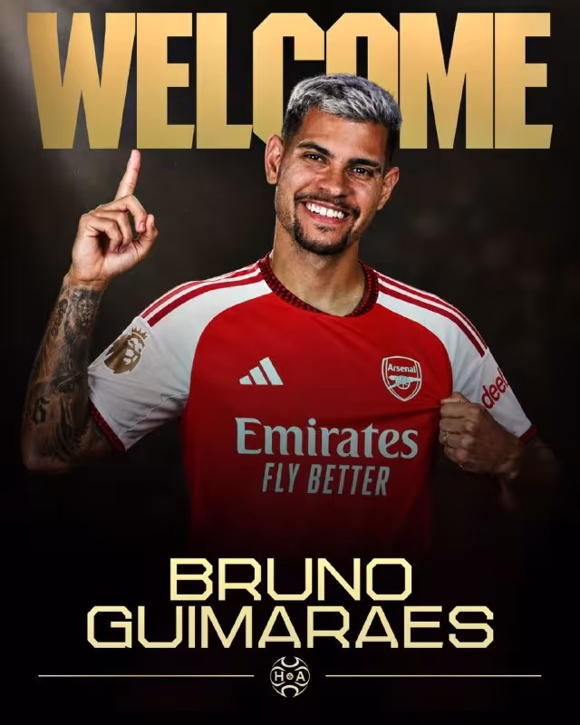 Bruno Gimaraes «Arsenal» futbolchisiga aylandi