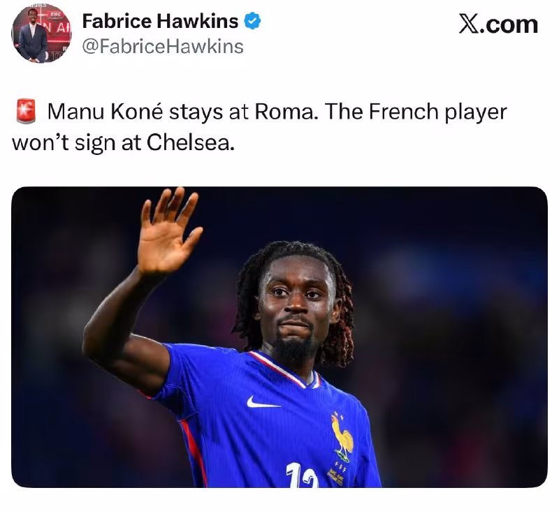 Manu Kone «Roma»da qoladi