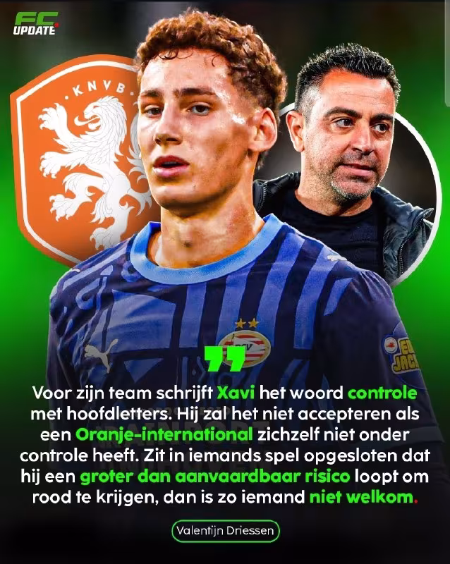 Valenteyn Drissen Xavi va niderlandiyalik futbolchilar haqida fikr bildirdi