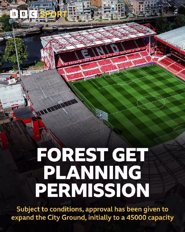 Nottingham Forest stadionni rekonstruksiya qilish uchun ruxsat oldi