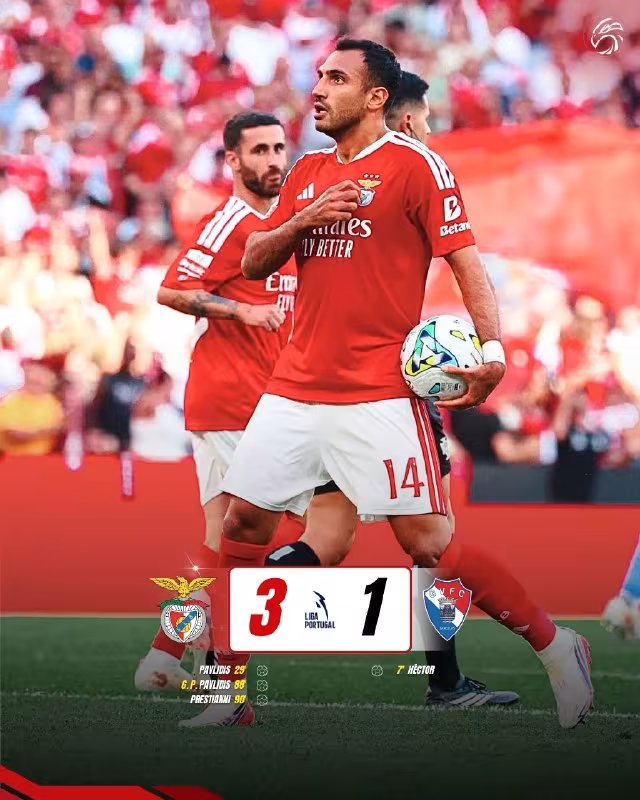 Benfica 3:1 Gil Vicente: «Burgutlar» irodali g'alabani qo'lga kiritishdi