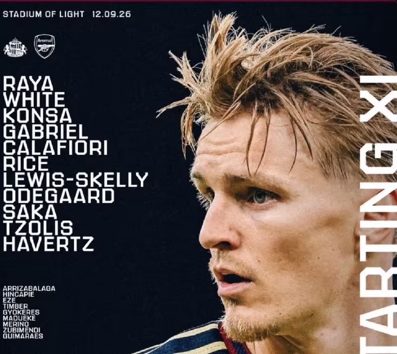 Arsenal «Sanderlend»ga qarshi o'yin uchun tarkibni e'lon qildi