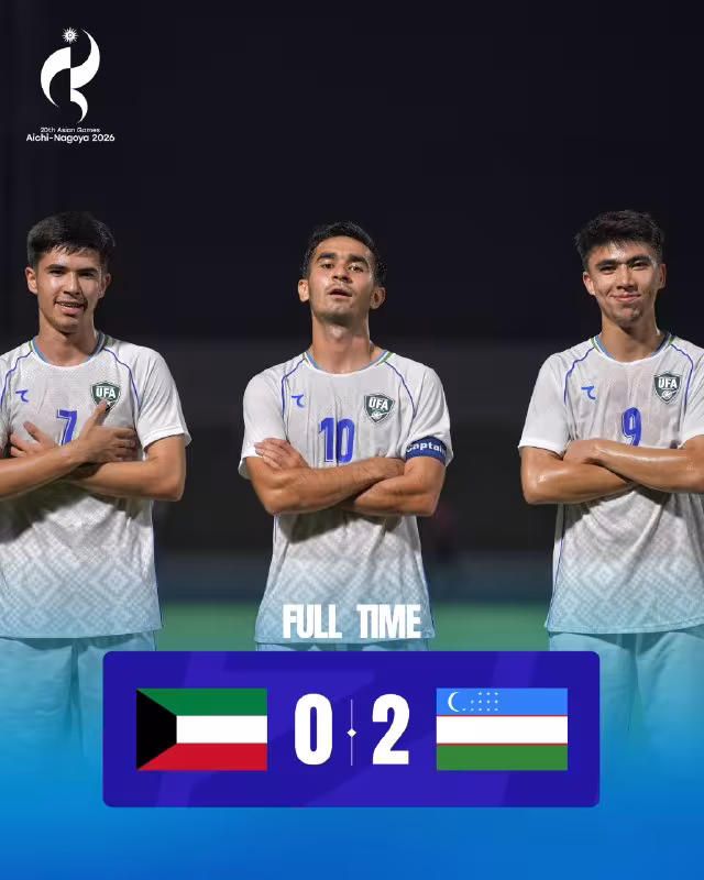 Kuvayt 0:2 O'zbekiston: yoshlarimiz chorak finalda