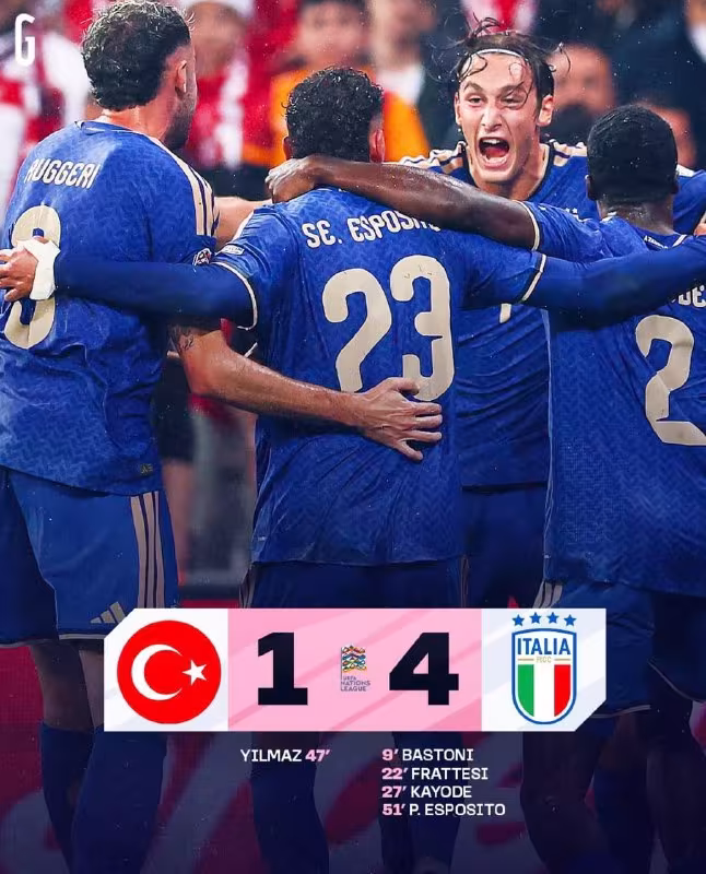 Italiya Turkiya ustidan yirik g'alaba qozondi