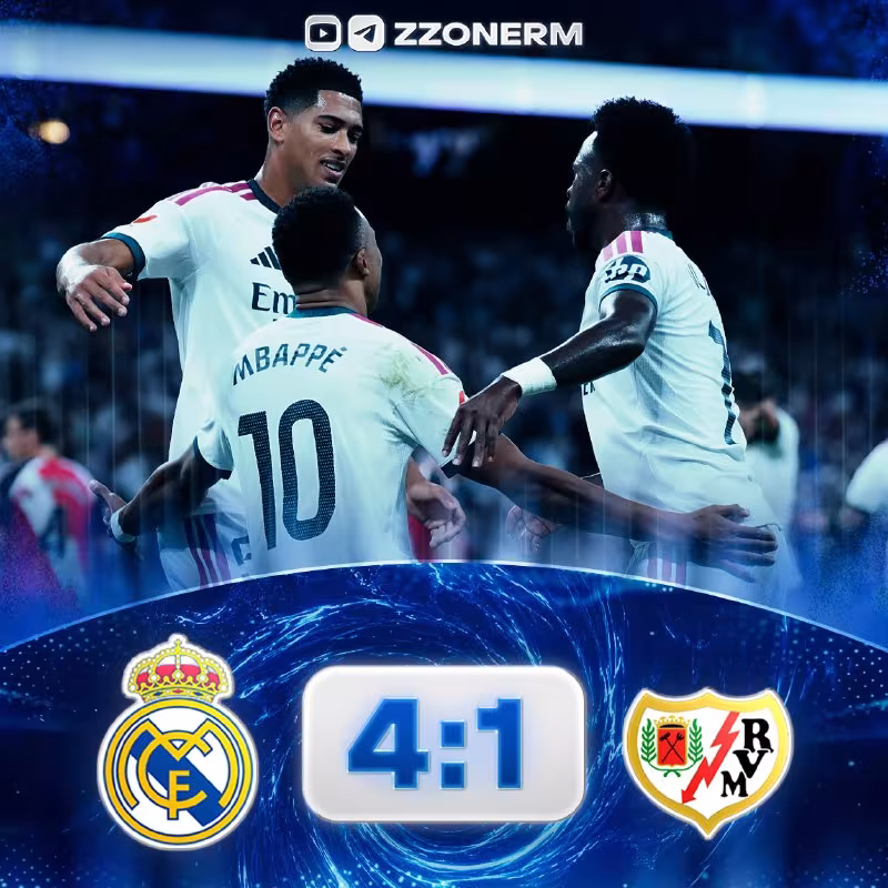 Real Madrid 4:1 Rayo Vallecano: Mbappe dubl qayd etdi