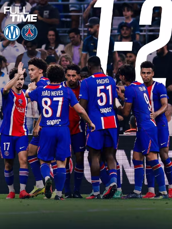 Marsel 1:2 PSJ: Parijliklar g'alabani ilib ketishdi