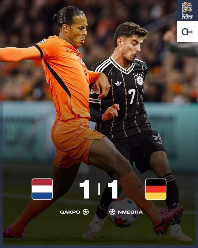 Niderland 1:1 Germaniya: Millatlar ligasidagi durang