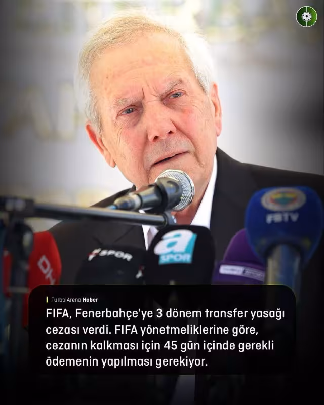 FIFA Fenerbahchega transfer taqiqini qo'ydi