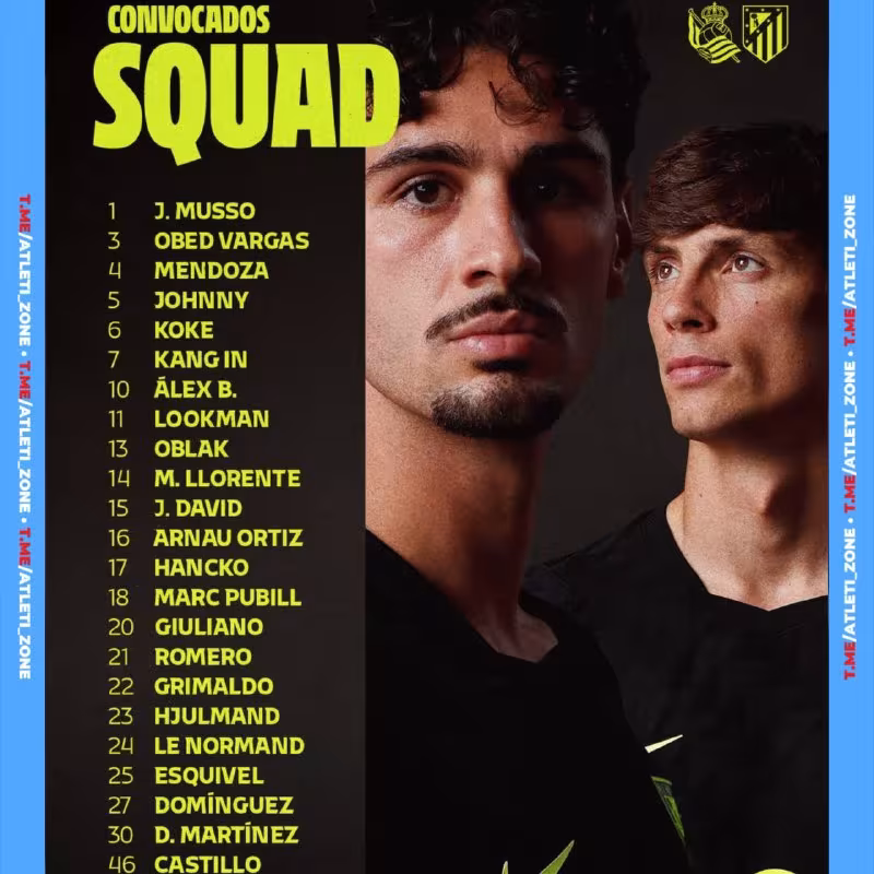 Atletico Madridning «Real Sosedad»ga qarshi qaydnomasi