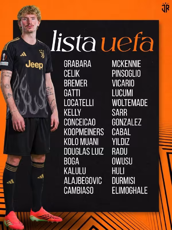 Juventus Yevropa Ligasi uchun qaydnomani e'lon qildi