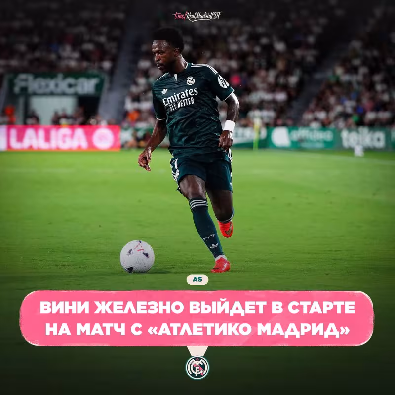 Vinisius Madrid derbisini asosiy tarkibda boshlaydi