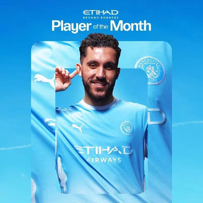Rayan Sherki «Manchester Siti»da oyning eng yaxshi futbolchisi deb topildi