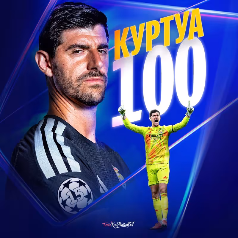 Tibo Kurtua Chempionlar ligasidagi 100-o'yinini o'tkazdi