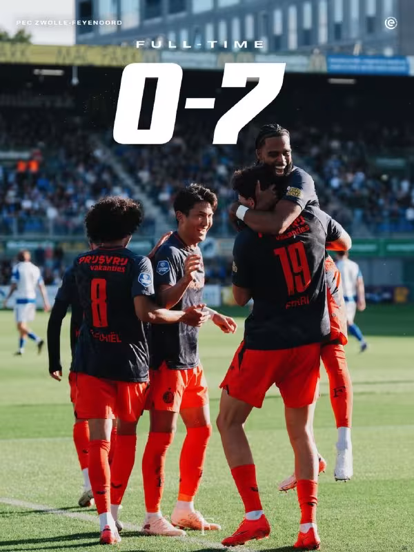 Feyenoord Zwolle ustidan yirik g'alabaga erishdi