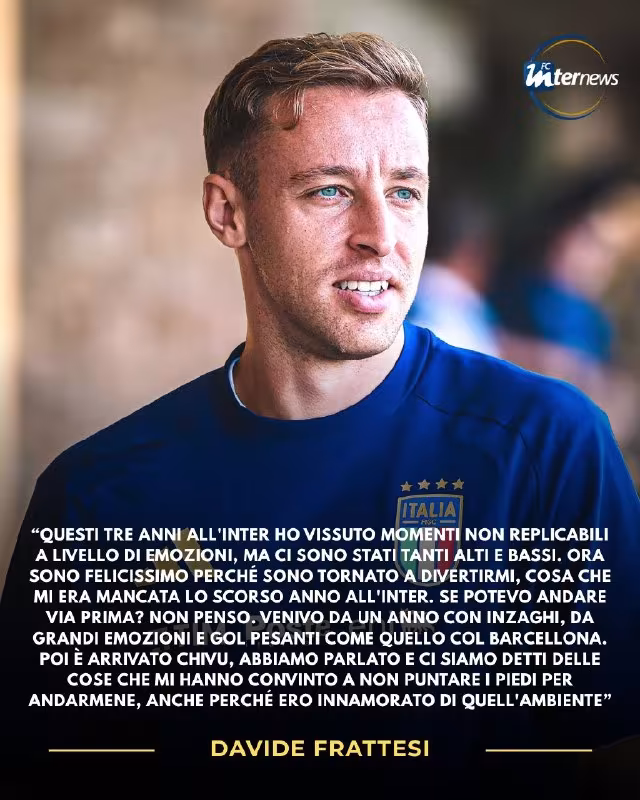 Davide Frattesi: "Interdagi faoliyatimdan zavq olyapman"