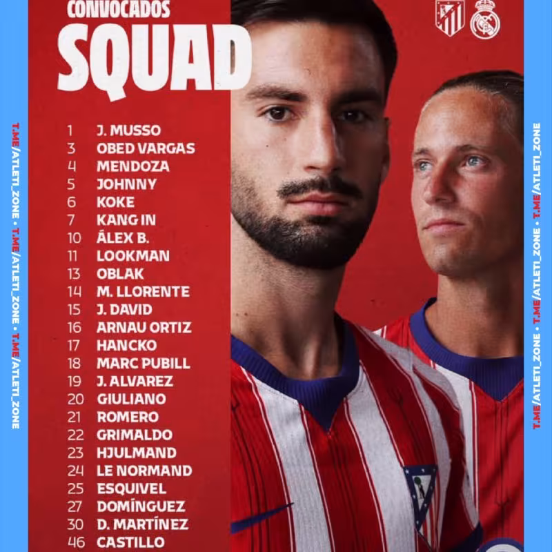 Atletico Madrid tarkibi Madrid derbisiga tayyor