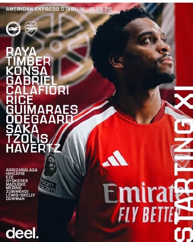 Arsenalning bugungi o'yin uchun tarkibi ma'lum