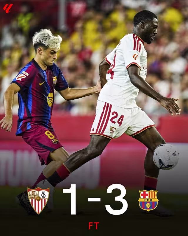 Sevilla 1:2 Barcelona: Jamoa o'yin ko'rsatdi, ammo kuch yetmadi