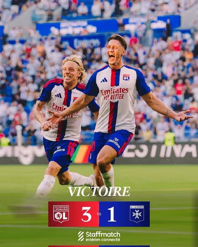 Lyon 3:1 Auxerre: Lion ikkinchi g'alabasini qo'lga kiritdi