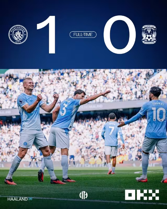 Manchester City 1:0 Coventry City: Xolandning goli g'alaba keltirdi