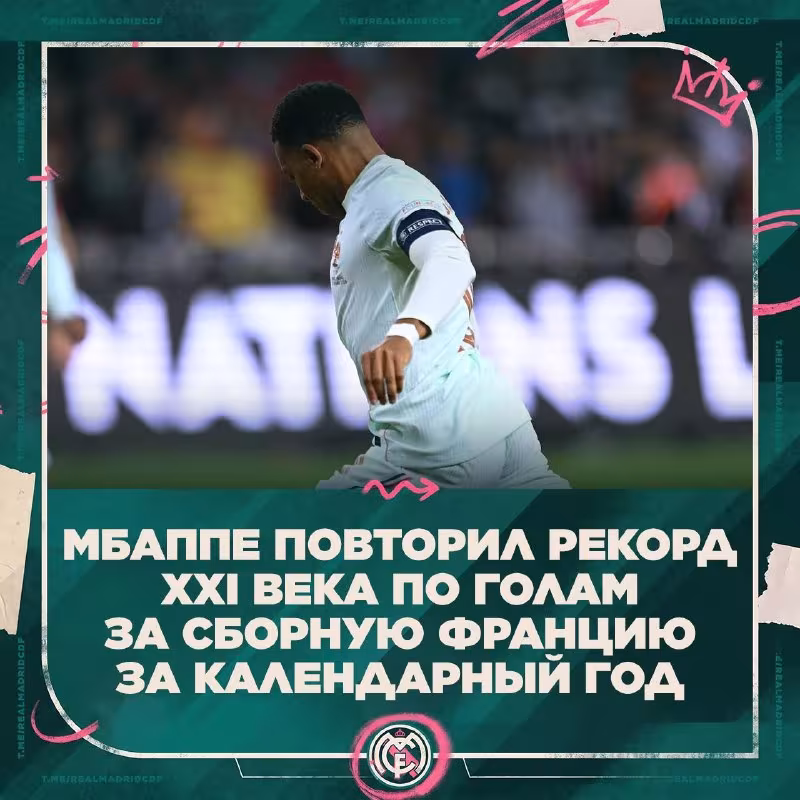 Kilian Mbappe Fransiya terma jamoasi safidagi rekordini takrorladi