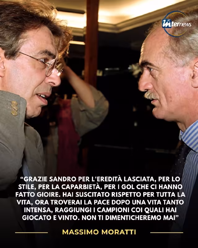 Massimo Moratti Sandro Matsuolani xotirladi