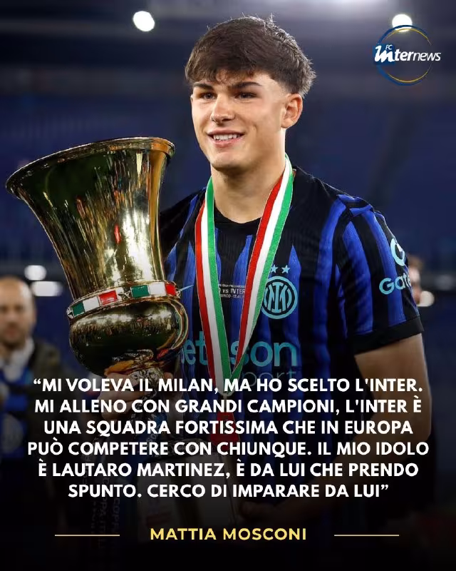 Mattia Mosconi: «Milan» meni chaqirgandi, lekin men «Inter»ni tanladim»