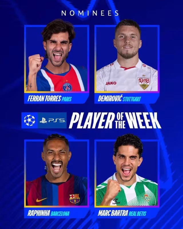 Mark Bartra Chempionlar ligasida haftaning eng yaxshi o'yinchisi bo'lishga nomzod